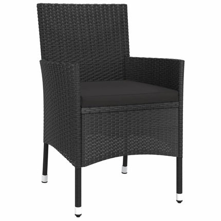 Caféset med dynor 5 delar konstrotting svart