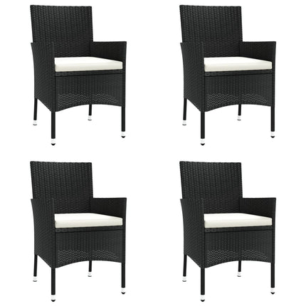 Caféset med dynor 5 delar konstrotting svart