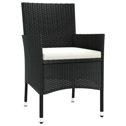Caféset med dynor 5 delar konstrotting svart