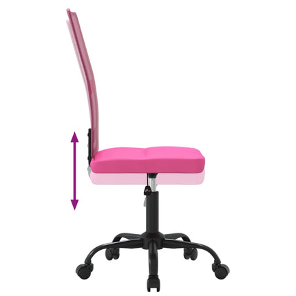 Kontorsstol höjdjusterbar rosa nättyg