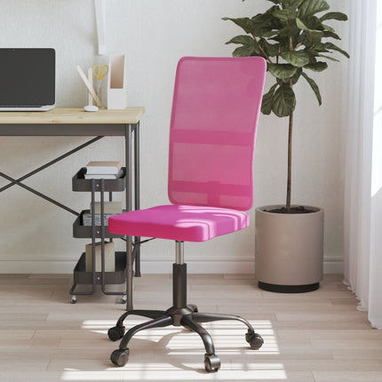 Kontorsstol höjdjusterbar rosa nättyg