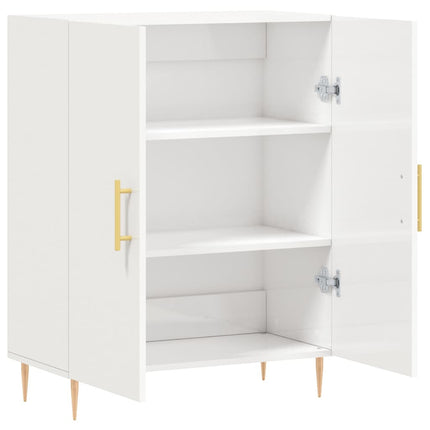 Skänk vit högglans 69,5x34x90 cm konstruerat trä