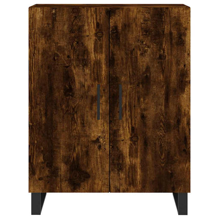 Skänk rökfärgad ek 69,5x34x90 cm konstruerat trä