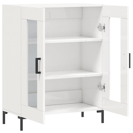 Skänk vit högglans 69,5x34x90 cm konstruerat trä