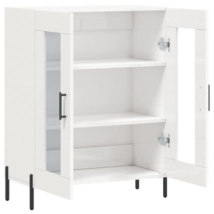 Skänk vit högglans 69,5x34x90 cm konstruerat trä