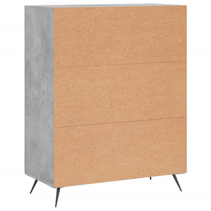 Byrå betonggrå 69,5x34x90 cm konstruerat trä
