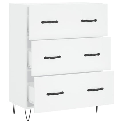 Skåp vit 69,5x34x90 cm konstruerat trä