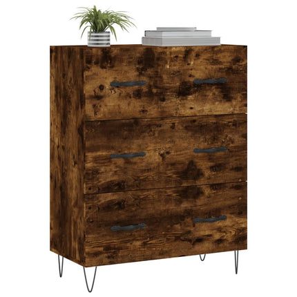 Skänk rökfärgad ek 69,5x34x90 cm konstruerat trä