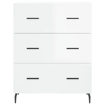 Skänk vit högglans 69,5x34x90 cm konstruerat trä