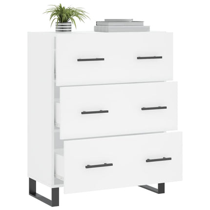 Skåp vit 69,5x34x90 cm konstruerat trä