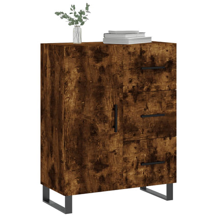Skänk rökfärgad ek 69,5x34x90 cm konstruerat trä