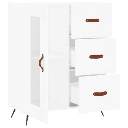 Skåp vit 69,5x34x90 cm konstruerat trä