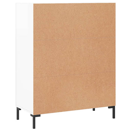 Skänk vit högglans 69,5x34x90 cm konstruerat trä