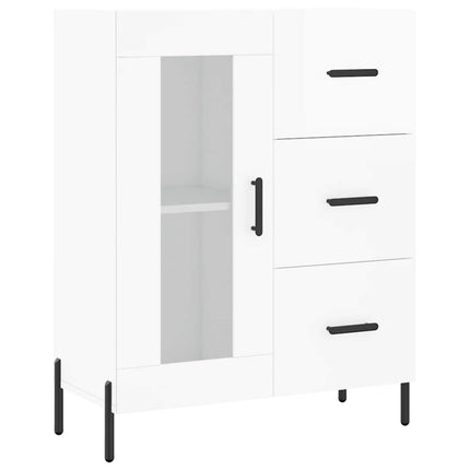 Skänk vit högglans 69,5x34x90 cm konstruerat trä