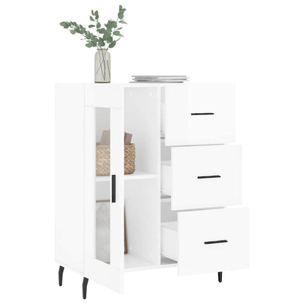 Skänk vit högglans 69,5x34x90 cm konstruerat trä