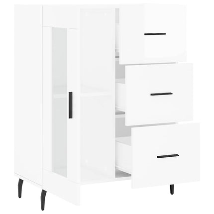 Skänk vit högglans 69,5x34x90 cm konstruerat trä