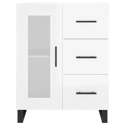 Skänk vit högglans 69,5x34x90 cm konstruerat trä