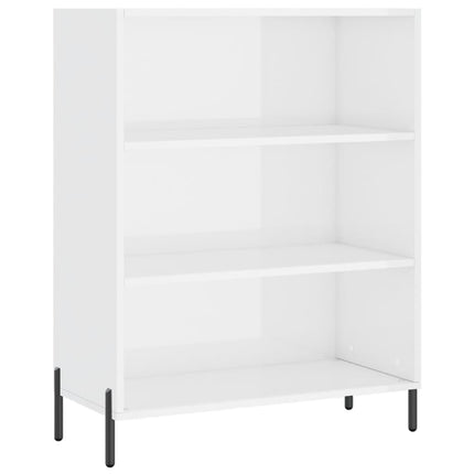 Vägghylla vit högglans 69,5x32,5x90 cm konstruerat trä