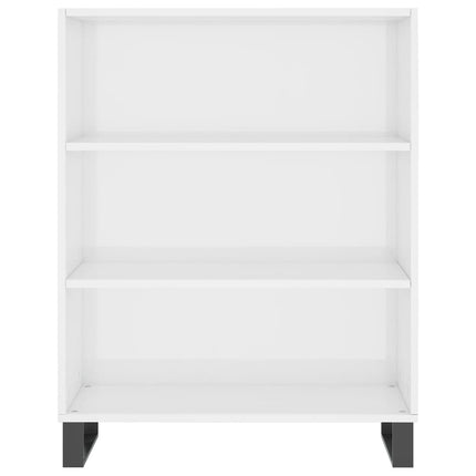 Vägghylla vit högglans 69,5x32,5x90 cm konstruerat trä