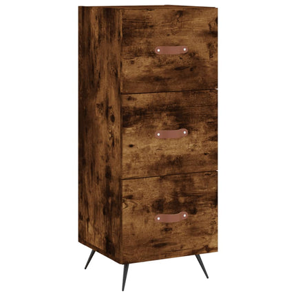 Skänk rökfärgad ek 34,5x34x90 cm konstruerat trä