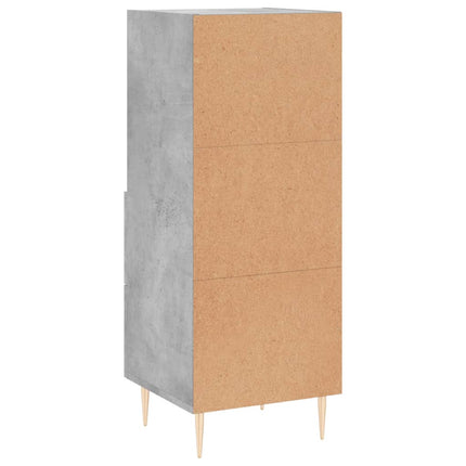 Skåp betonggrå 34,5x34x90 cm konstruerat trä
