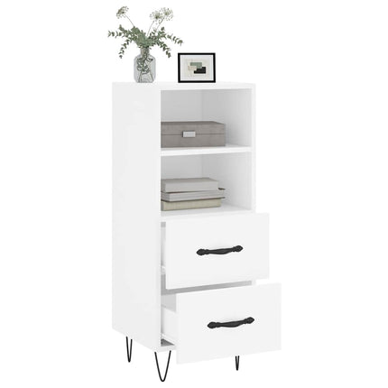 Skänk vit 34,5x34x90 cm konstruerat trä