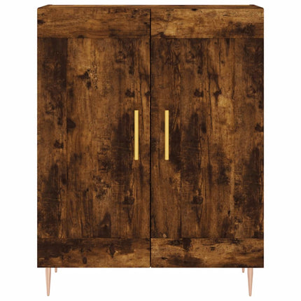 Skänk rökfärgad ek 69,5x34x90 cm konstruerat trä