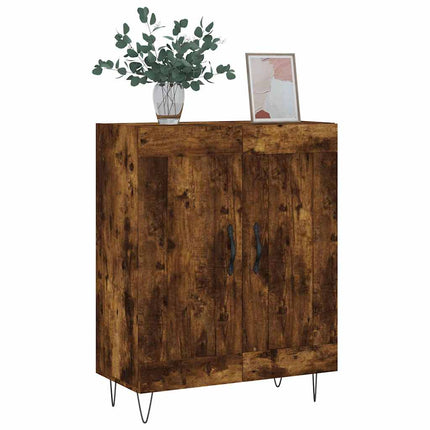 Skänk rökfärgad ek 69,5x34x90 cm konstruerat trä