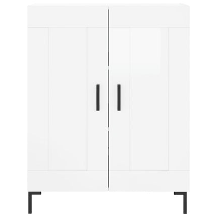 Skänk vit högglans 69,5x34x90 cm konstruerat trä