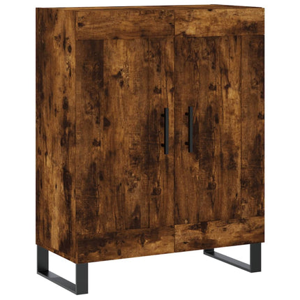 Skänk rökfärgad ek 69,5x34x90 cm konstruerat trä