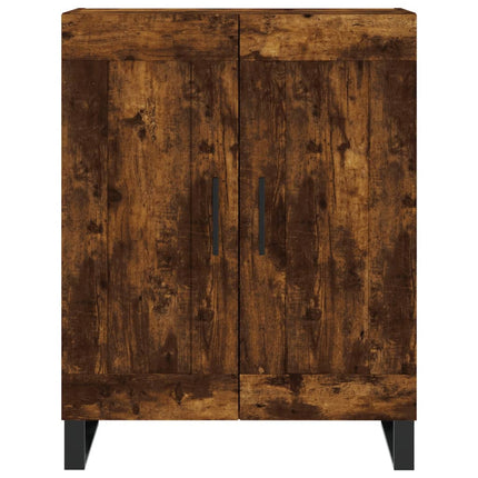 Skänk rökfärgad ek 69,5x34x90 cm konstruerat trä