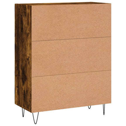 Skänk rökfärgad ek 69,5x34x90 cm konstruerat trä