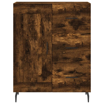 Skänk rökfärgad ek 69,5x34x90 cm konstruerat trä