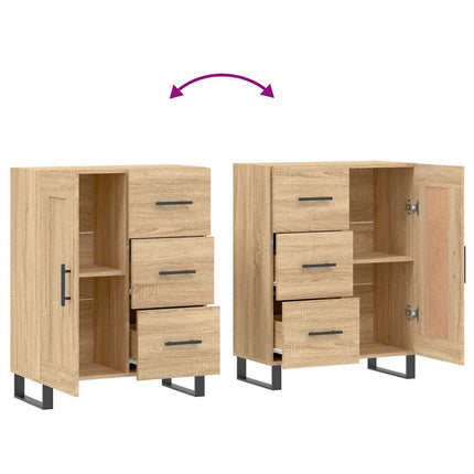Skänk sonoma-ek 69,5x34x90 cm konstruerat trä