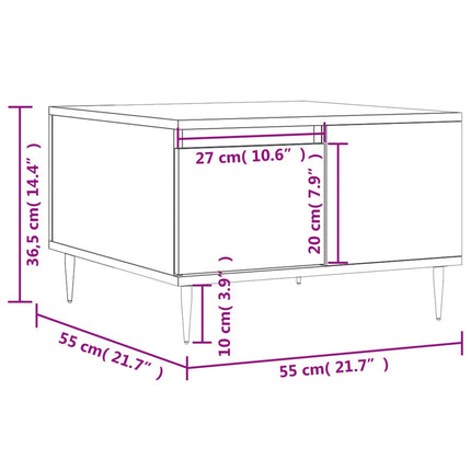 Soffbord sonoma-ek 55x55x36,5 cm konstruerat trä