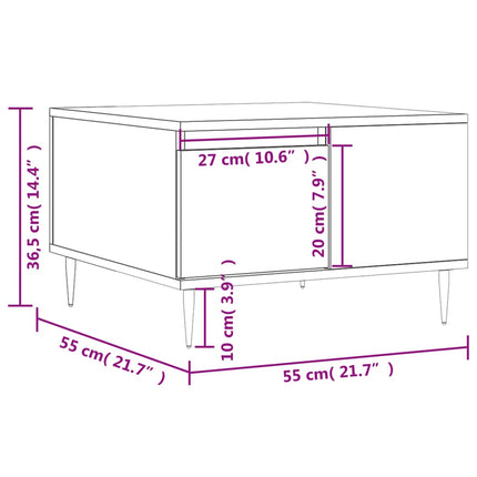 Soffbord betonggrå 55x55x36,5 cm konstruerat trä