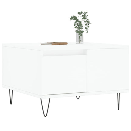 Soffbord vit 55x55x36,5 cm konstruerat trä