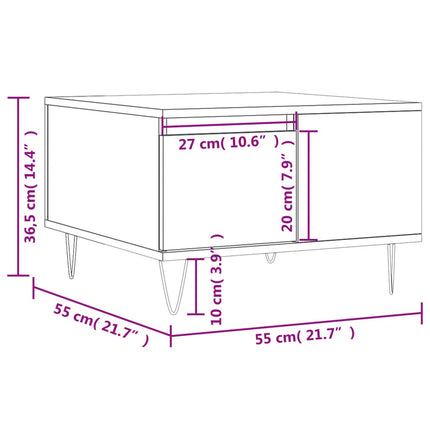 Soffbord svart 55x55x36,5 cm konstruerat trä