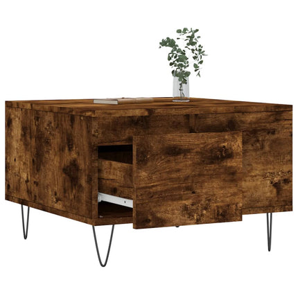 Soffbord rökfärgad ek 55x55x36,5 cm konstruerat trä