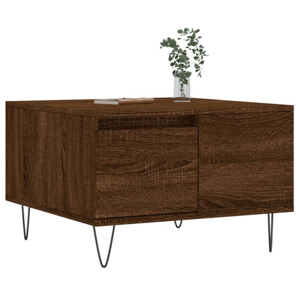 Soffbord brun ek 55x55x36,5 cm konstruerat trä