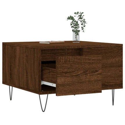 Soffbord brun ek 55x55x36,5 cm konstruerat trä