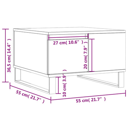 Soffbord vit 55x55x36,5 cm konstruerat trä