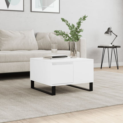 Soffbord vit 55x55x36,5 cm konstruerat trä