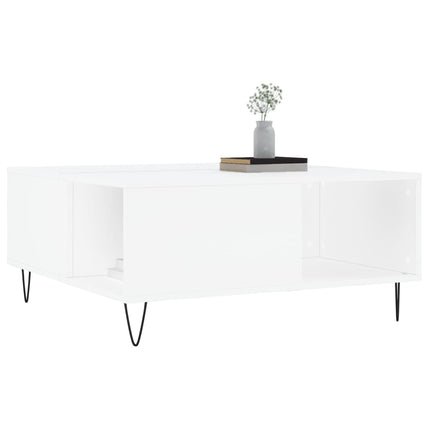 Soffbord vit 80x80x36,5 cm konstruerat trä