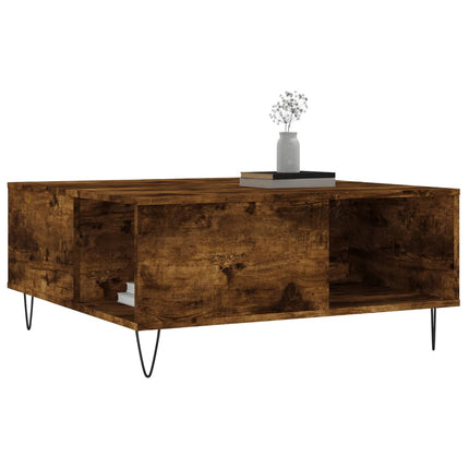Soffbord rökfärgad ek 80x80x36,5 cm konstruerat trä
