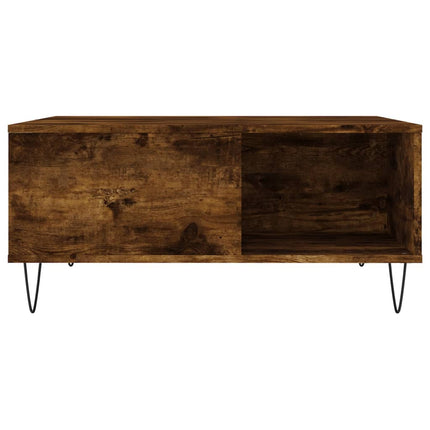 Soffbord rökfärgad ek 80x80x36,5 cm konstruerat trä