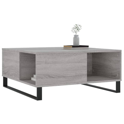 Soffbord grå sonoma 80x80x36,5 cm konstruerat trä