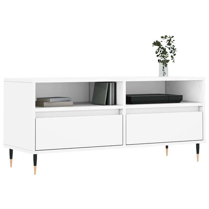 Tv-bänk vit 100x34,5x44,5 cm konstruerat trä