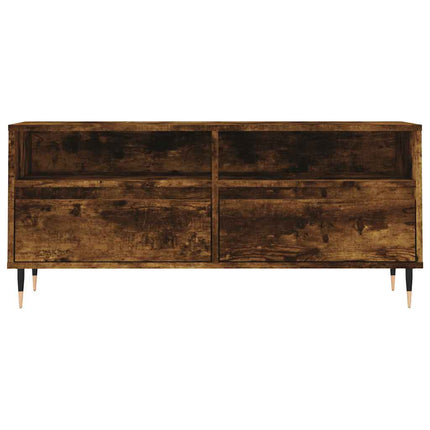 Tv-bänk rökfärgad ek 100x34,5x44,5 cm konstruerat trä