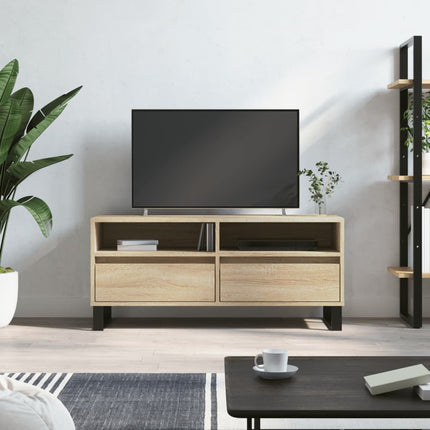 Tv-bänk sonoma-ek 100x34,5x44,5 cm konstruerat trä